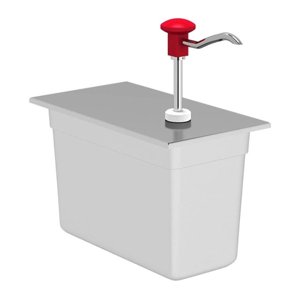 Kalando KD-002 RED 1/3 Basmalı Sos Pompasi, Kırmızı, GN 1/3 - 200 Konteynır