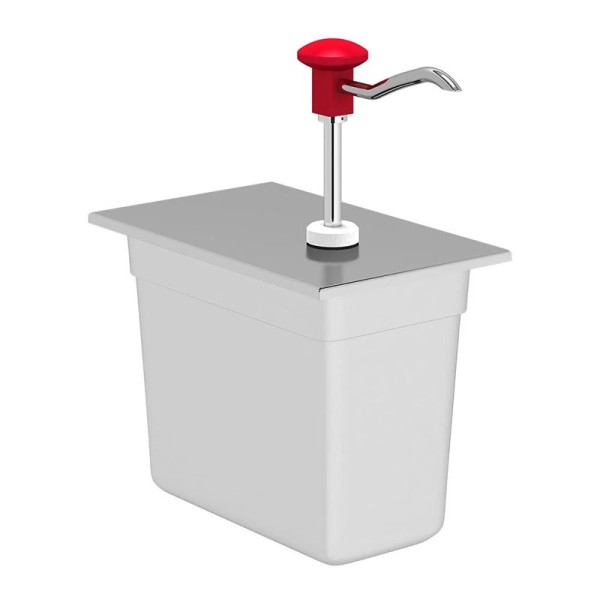 Kalando KD-002 RED 1/4 Basmalı Sos Pompasi, Kırmızı, GN 1/4 - 200 Konteynır