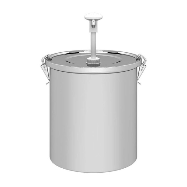 Kalando KD-01610 Basmalı Sos Pompasi, Paslanmaz Çelik Kilitli Hazne, 10 L , Beyaz 