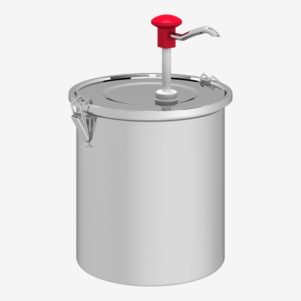 Kalando KD-01610 Basmalı Sos Pompasi, Paslanmaz Çelik Kilitli Hazne, 10 L , Kırmızı 