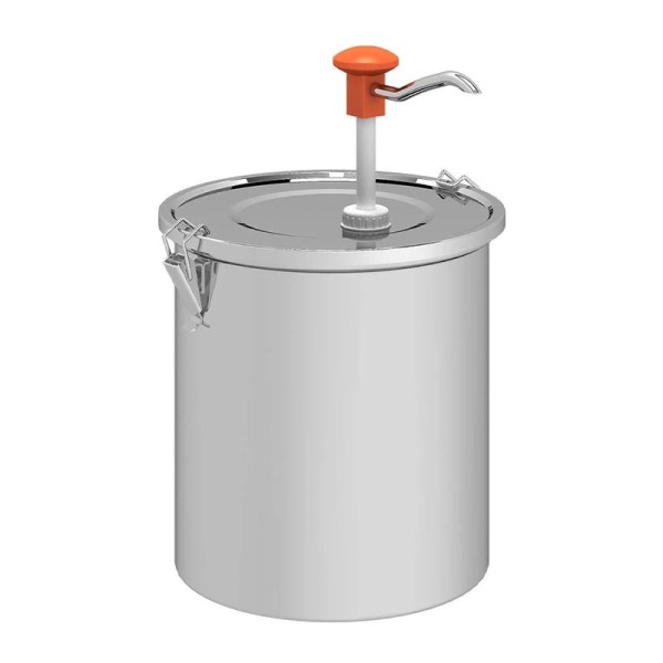 Kalanko KD-01610 Basmalı Sos Pompasi, Paslanmaz Çelik Kilitli Hazne, 10 L , Turuncu 