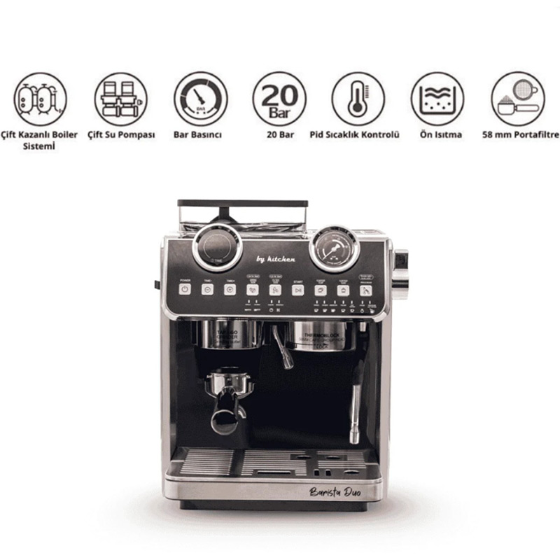 By Kitchen Barista Duo Ev Tipi Öğütücülü Espresso Kahve Makinesi - 2