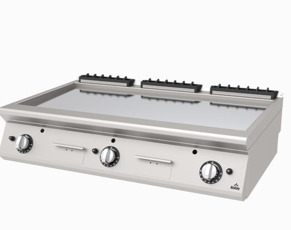 Atalay - Atalay 730 Seri Set Üstü Düz Pleyt Izgara, 120x73x30 cm, Krom, Doğalgazlı