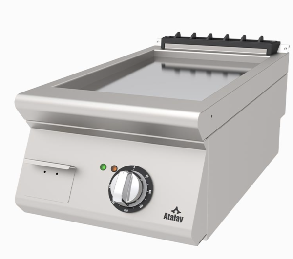 Atalay - Atalay 730 Seri Set Üstü Düz Pleyt Izgara, 40x73x30 cm, Krom, Elektrikli