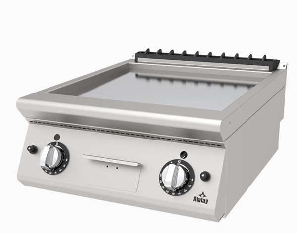 Atalay - Atalay 730 Seri Set Üstü Düz Pleyt Izgara, 60x73x30 cm, Krom, Doğalgazlı