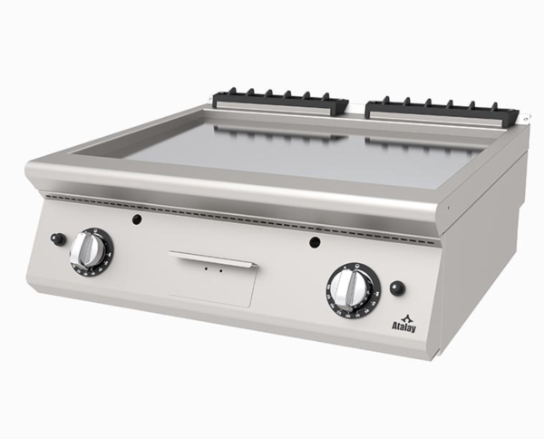 Atalay - Atalay 730 Seri Set Üstü Düz Pleyt Izgara, 80x73x30 cm, Krom, LPG'li