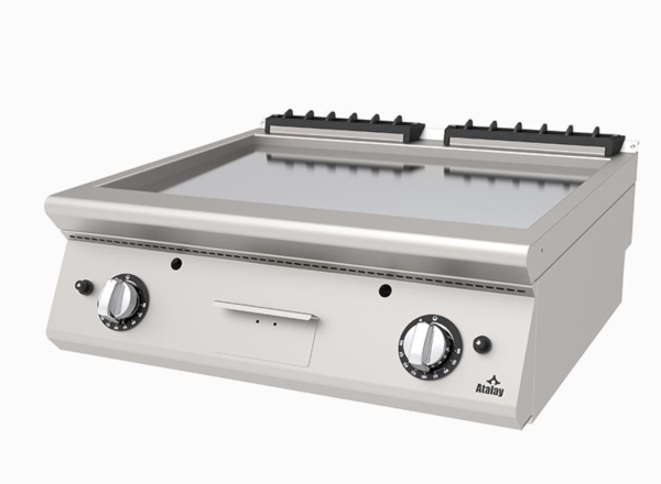Atalay - Atalay 730 Seri Set Üstü Düz Pleyt Izgara, 80x73x30 cm, Krom, LPG'li