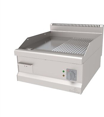 Atalay - Atalay 730 Seri Set Üstü Nervürlü+Düz Izgara, 60x73x30 cm, Krom, Elektrikli