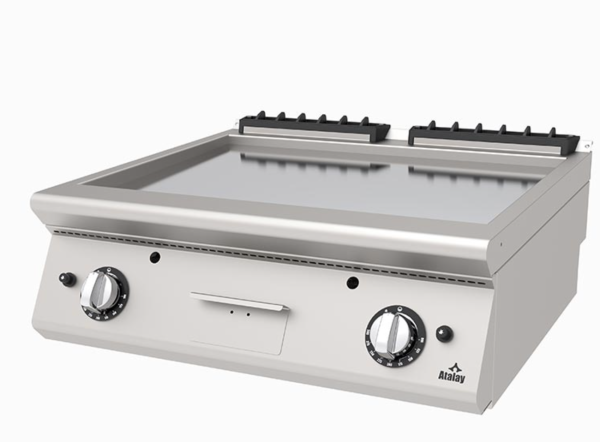 Atalay - Atalay 730 Seri Set Üstü Düz Pleyt Izgara, 80x73x30 cm, Krom, LPG'li
