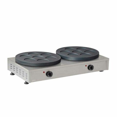 Omake - Omake KRP04.E21 Teflonlu 7 Bölmeli İkili Krep Makinesi, Elektrikli