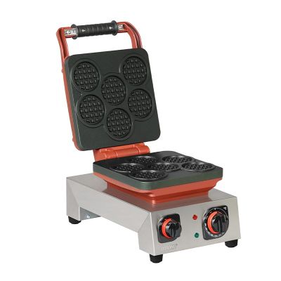 Omake - Omake WFL21.E12 Z5F Zamanlayıcılı Yuvarlak Mini Belçika Tekli Waffle Makinesi, Elektrikli