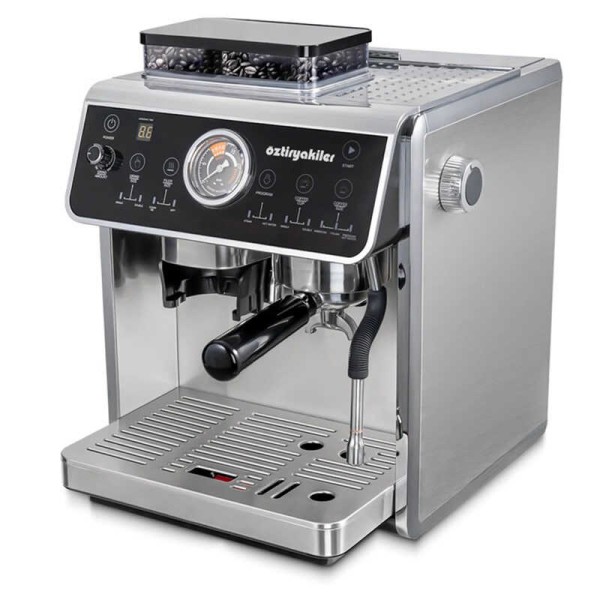 Öztiryakiler Mini Barista Ev Tipi Öğütücülü Çift Kazanlı Espresso Kahve Makinesi - Thumbnail