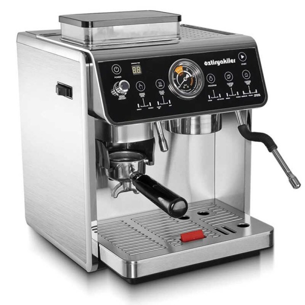 Öztiryakiler Mini Barista Ev Tipi Öğütücülü Çift Kazanlı Espresso Kahve Makinesi - Thumbnail