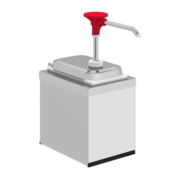 Kalando KDS-003 Paslanmaz Çelik / Basmalı Sos Pompası, Sos Kabı 1,9 L , Kırmızı