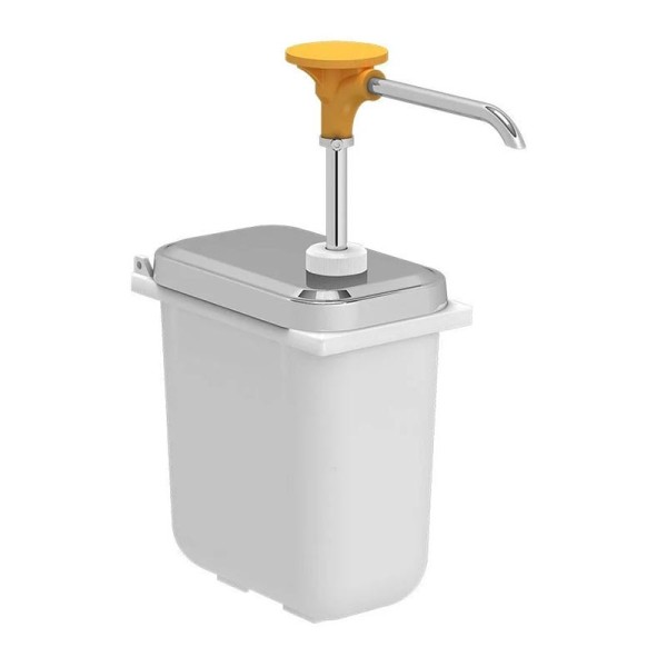 Kalando KDS-003 Paslanmaz Çelik / Basmalı Sos Pompası, Sos Kabı 1,9 L , Sarı