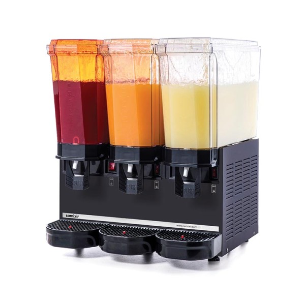 Samixir - Samixir 60.SS Triple Klasik Fıskiyeli Soğuk İçecek Dispenseri, 20+20+20 L, Siyah