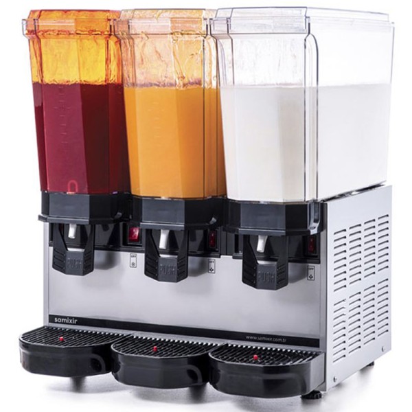 Samixir - Samixir 60.SSMI Klasik Triple Soğuk İçecek Dispenseri, 20+20+20 L, Fıskiyeli-Fıskiyeli-Karıştırıcılı, Inox