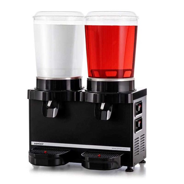 Samixir - Samixir MM20 Panaromik Twin Soğuk İçecek Dispenseri, 10 L+10 L, Siyah