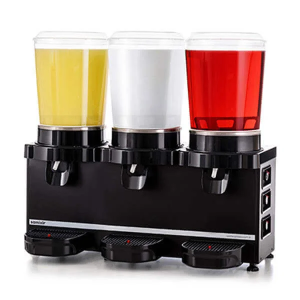 Samixir - Samixir MMM30 Panaromik Triple Soğuk İçecek Dispenseri, 10 L+10 L+10 L, Siyah