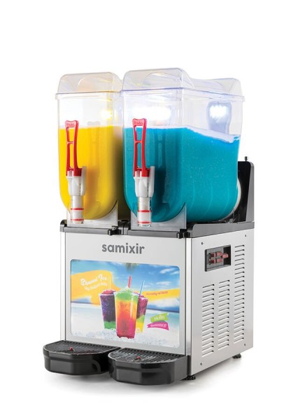 Samixir SLUSH24 Allure Twin Ice Slush Granita ve Soğuk Meyve Suyu Dispenseri, 12+12 L, Inox - Thumbnail