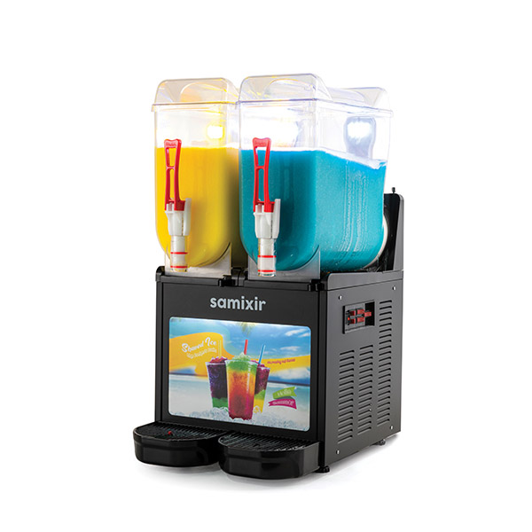 Samixir - Samixir SLUSH24 Allure Twin Ice Slush Granita ve Soğuk Meyve Suyu Dispenseri, 12+12 L, Siyah