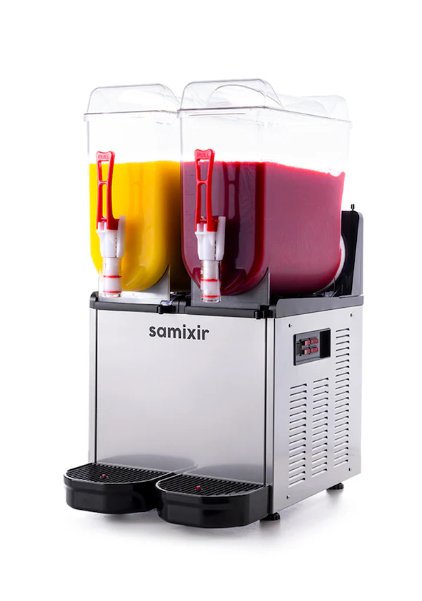 Samixir - Samixir SLUSH24 Twin Ice Slush Granita ve Soğuk Meyve Suyu Dispenseri, 12+12 L, Inox