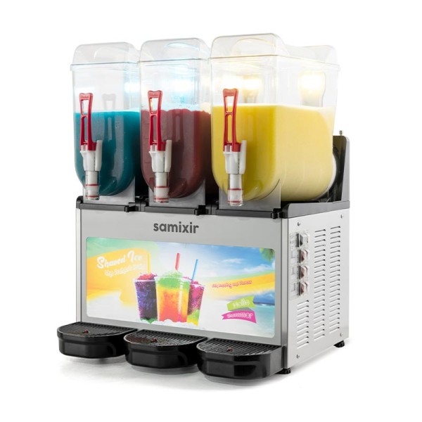 Samixir - Samixir SLUSH36 Allure Triple Ice Slush Granita ve Soğuk Meyve Suyu Dispenseri, 12+12+12 L, Inox
