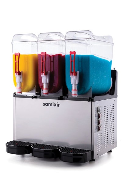 Samixir - Samixir SLUSH36 Triple Ice Slush Granita ve Soğuk Meyve Suyu Dispenseri, 12+12+12 L, Inox