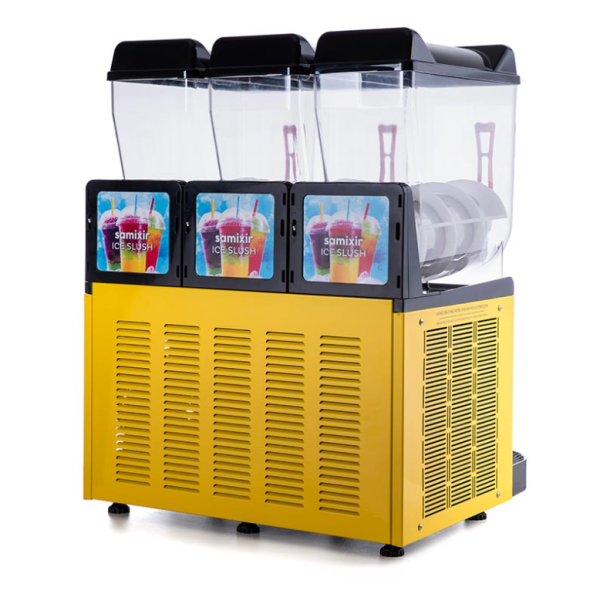 Samixir SLUSH36.Y Ice Slush Triple Meyve Suyu Dispenseri, 12+12+12 L, Sarı - Thumbnail