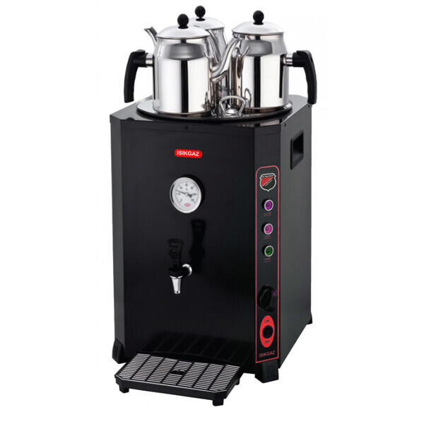 SilverInox Elite Çay Makinesi, 3 Demlikli, 36 L, Siyah - Thumbnail