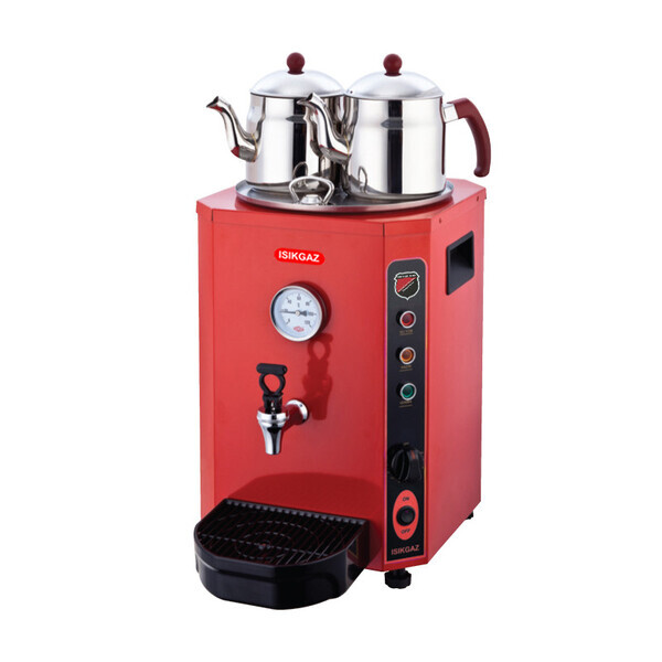 SilverInox Elite Çay Makinesi, 2 Demlikli, 13 L, Kırmızı - Thumbnail