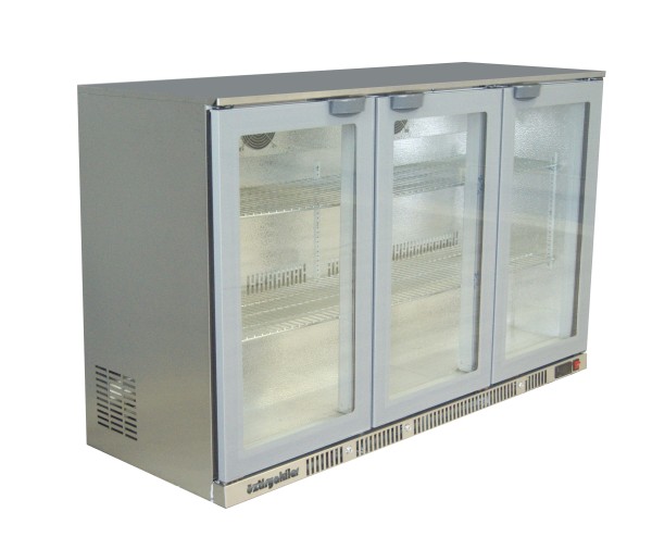 Senox - Senox SBCS-350 Bar Arkası Şişe Soğutucu Dolap, 3 Sürgülü Kapılı, 338 L, Krom