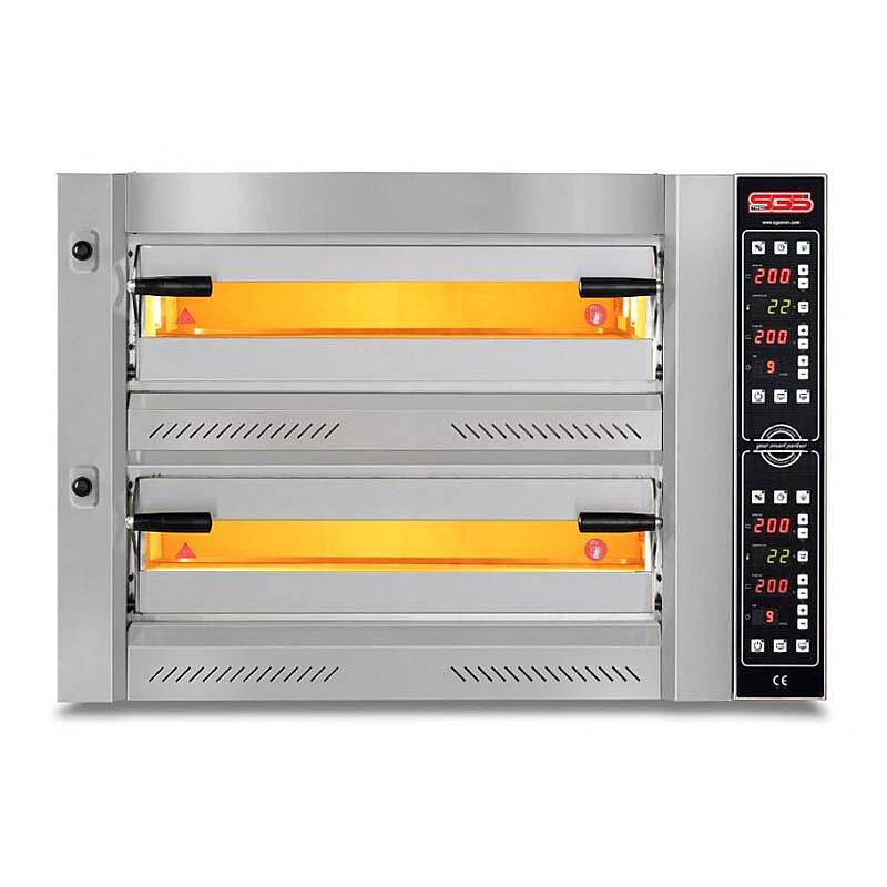 SGS PZ 7575 DE 34 cm x 4+4 Pizza Kapasiteli Çift Katlı Pizza Fırını, Elektrikli - 1