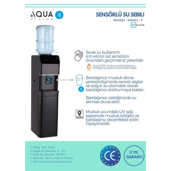 SNS01-T - Üstten Damacanalı Su Sebili Modeli - Thumbnail