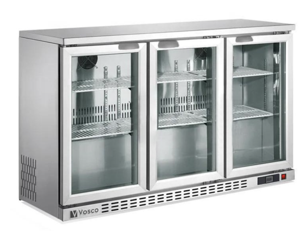 Vosco - Vosco VBB-G350 3 Kapılı Bar Arkası Şişe Soğutucu Dolap, 338 L, Gri