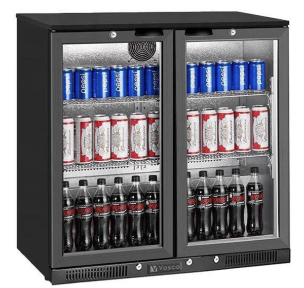 Vosco - Vosco VBB-S250 2 Kapılı Bar Arkası Şişe Soğutucu Dolap, 238 L, Siyah