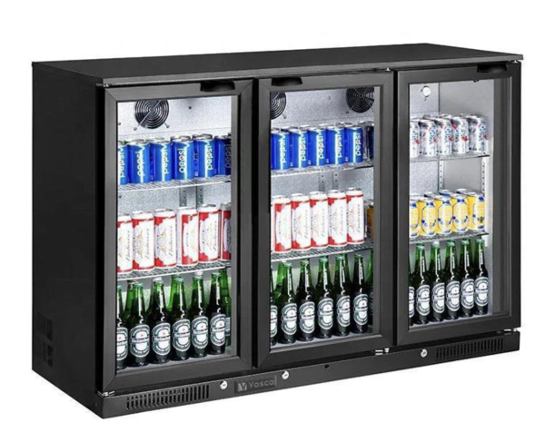 Vosco - Vosco VBB-S350 3 Kapılı Bar Arkası Şişe Soğutucu Dolap, 338 L, Siyah