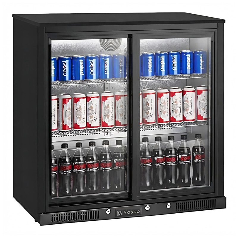 Vosco VBBC-250S Çift Sürgü Kapılı Bar Arkası Şişe Soğutucu Dolap - 1