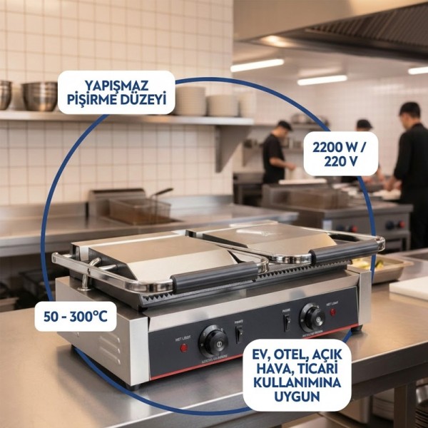 Vosco VBL-813E Çift Kapaklı Tost Makinesi - Thumbnail