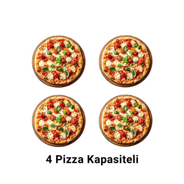 Vosco VCP-03 25 cm 4 Pizza Kapasiteli Taş Pizza Fırını, Elektrikli - Thumbnail