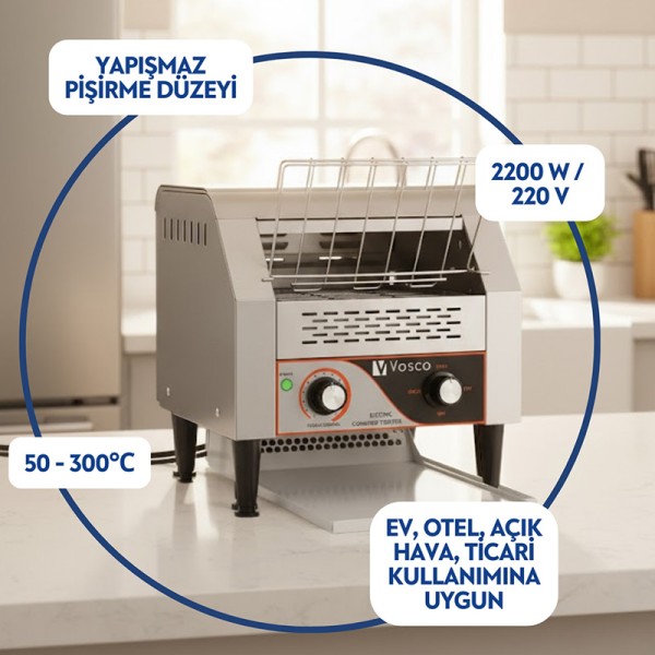 Vosco VKB-150 Konveyörlü Ekmek Kızartma Makinesi - Thumbnail