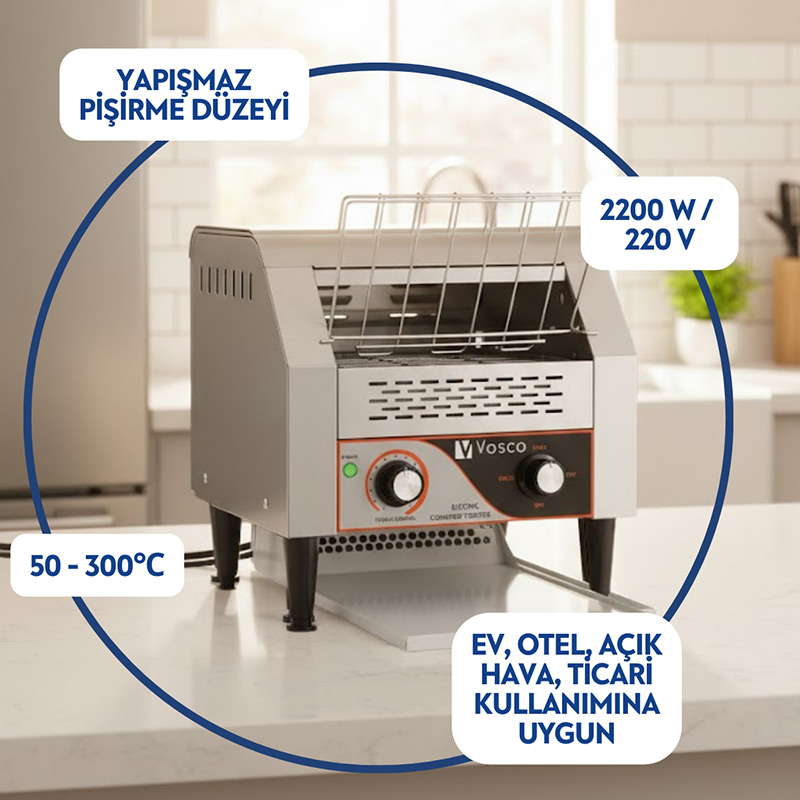 Vosco VKB-150 Konveyörlü Ekmek Kızartma Makinesi - 2