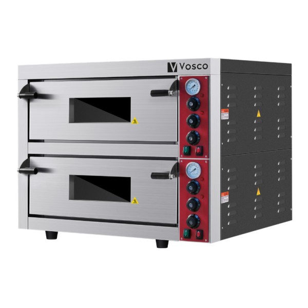 Vosco - Vosco VWG-10T 25 cm 6+6 Pizza Kapasiteli Çift Katlı Pizza Fırını, Elektrikli