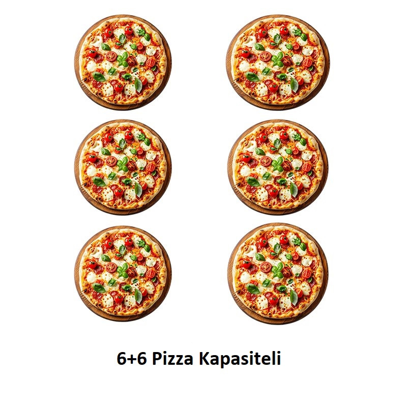 Vosco VWG-10T 25 cm 6+6 Pizza Kapasiteli Çift Katlı Pizza Fırını, Elektrikli - 2