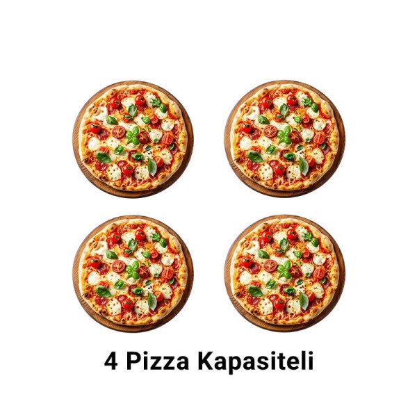 Vosco VWG-6T 25 cm 2+2 Pizza Kapasiteli Çift Katlı Pizza Fırını, Elektrikli - Thumbnail