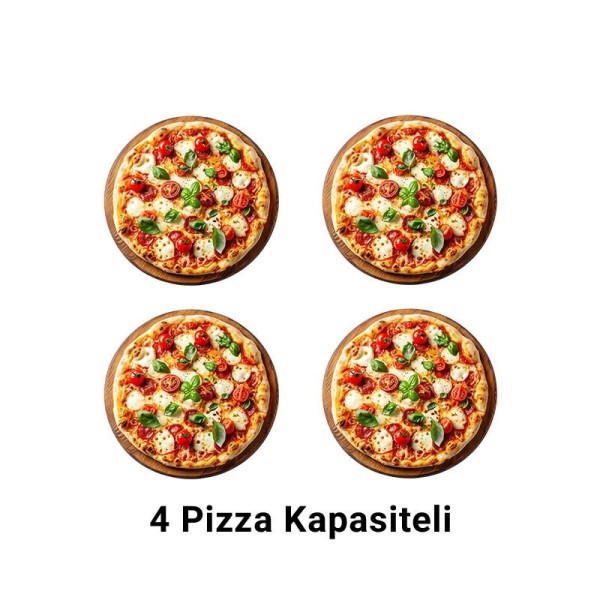 Vosco VZM-H2 20 cm 2+2 Pizza Kapasiteli Çift Katlı Pizza Fırını - Thumbnail