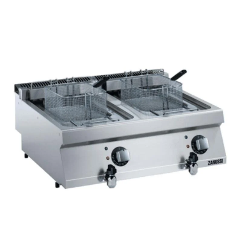 Zanussi - Zanussi Tahliye Vanalı 12+12 Litre Endüstriyel Fritöz Elektrikli 80x70x25 cm 372080