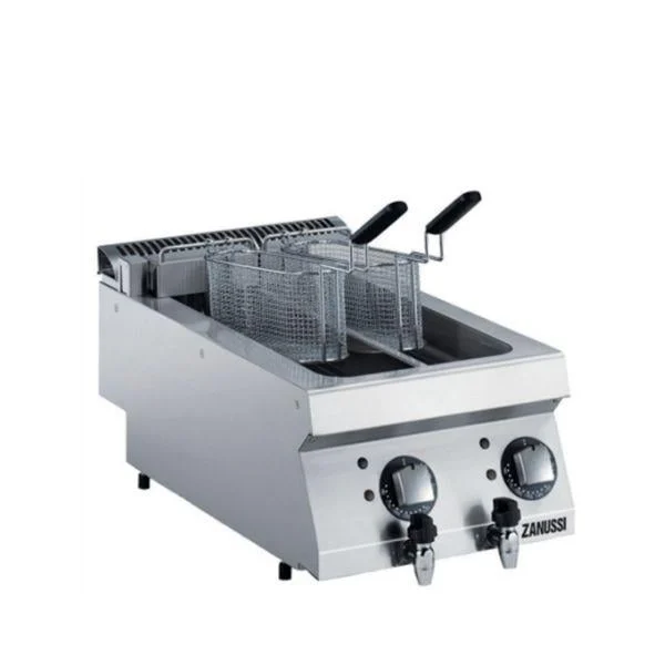 Zanussi - Zanussi Tahliye Vanalı 5+5 Litre Endüstriyel Fritöz Elektrikli 40x70x25 cm 372074