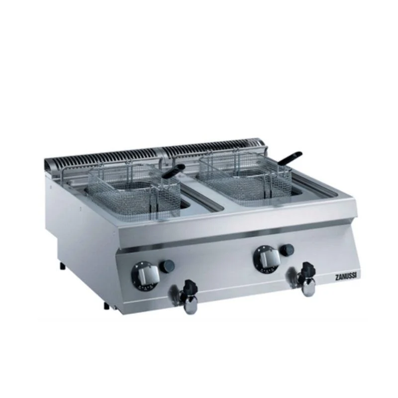 Zanussi - Zanussi Tahliye Vanalı 7+7 LT Endüstriyel Fritöz Elektrikli 80x70x25 cm 372076
